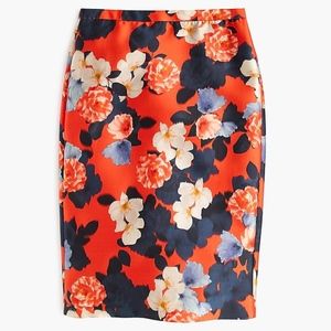 Jcrew Graphic Peony Pencil Skirt Sz 4 NWT!